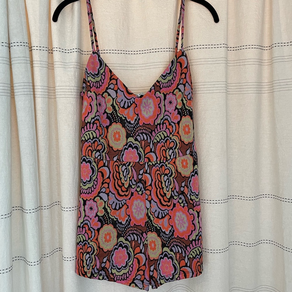 Zara floral 70’s print jumpsuit